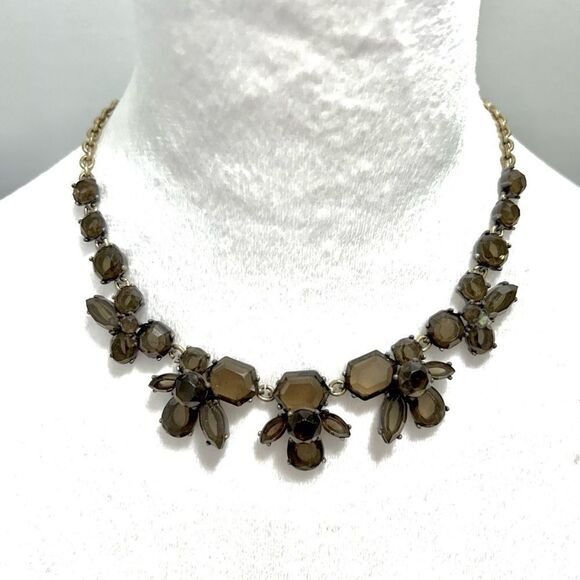 J.Crew Smokey Brown/Grey Statement Necklace - Picture 1 of 4